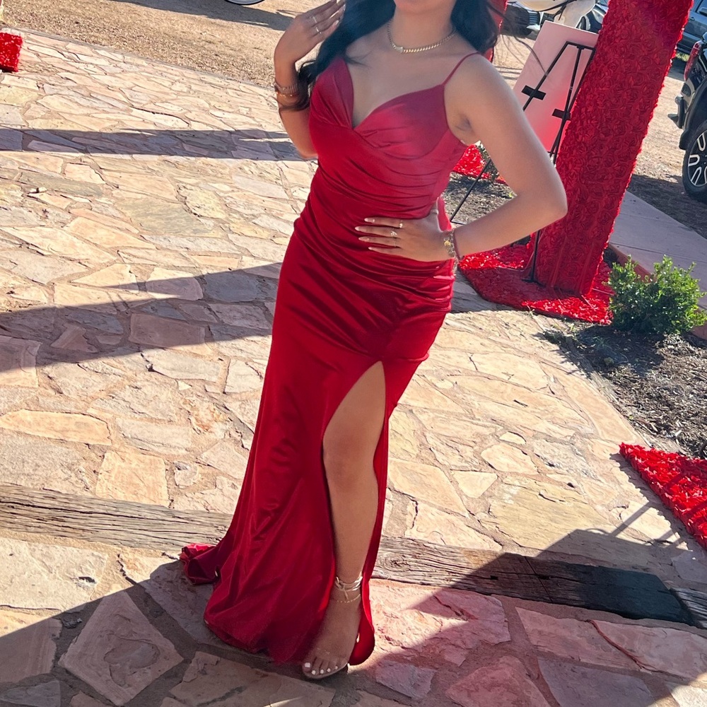 B Darlin Elegant Red Maxi Dress